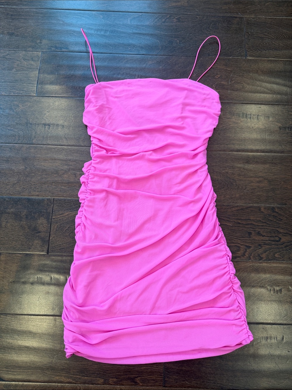 Princess Polly Neon Pink Ruched Slip Dress